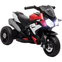 HOMCOM Elektro-Kindermotorrad mit Musik, Scheinwerfer, Geschwindigkeit 3km/h, Belastbarkeit 25 kg, (1-tlg), für Kinder 3-5 Jahre