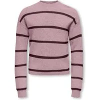 KIDS ONLY Strickpullover KOGFRANCA SHORT L/S STRIPE KNT NOOS Viskosemischung, loose fit