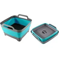 HIT Trading Waschschüssel SPÜLSCHÜSSEL 10L faltbar 30x30cm platzsparend Waschbecken 5 (Grün), Faltschüssel Waschschüssel Campingschüssel Camping Spül Korb