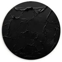 MuchoWow Gemälde Schwarz - Farbe, Fotodruck (1 St), Kreis Wanddekoration, Rundes Wandbild, 30x30 cm