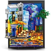Reobrix Sternennacht-Cafe Klemmbaustein Set 2678 Teile Spielbausteine