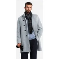 OMBRE Wintermantel Herrenmantel mit asymmetrischem Verschluss und hohem Kragen