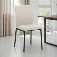 IDIMEX Esszimmerstuhl VANORA (4 St), Polsterstühle 4er Set mit Stoffbezug und Mestallgestell Beige