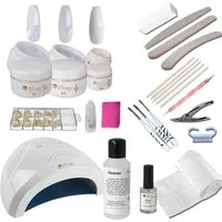 Sun Garden Nails Nagellack-Set UV Gel Starterset inkl. UV/LED Kombi Lampe mit Fiberglas Gel und 1-Pha