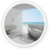 duschspa Badspiegel Rund Badezimmerspiegel Wandspiegel mit LED Beleuchtung Touch, Φ 40/50/60/70/80/90/100 cm runder Spiegel