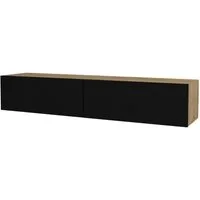 en.casa TV-Schrank »Toivakka« Fernsehschrank 135x31x25cm Eiche-Optik/Schwarz