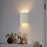 Qazqa Wandleuchte Plaster, ohne Leuchtmittel, Warmweiß, QAZQA Wand­leuchte, e27, Beige, Gips, Skandinavisch