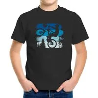 MoonWorks Print-Shirt Kinder T-Shirt Jungen BMX Bike Wheelie Stunt Motiv Fahrradfahrer