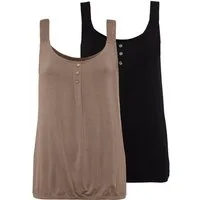 LASCANA Strandtop mit geflochtenen Trägern (2er-Pack) aus luftigem Viskose-Stretch