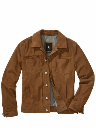 Mey & Edlich Herren Schweden-Lederjacke Braun Obermaterial: Ziegenveloursleder