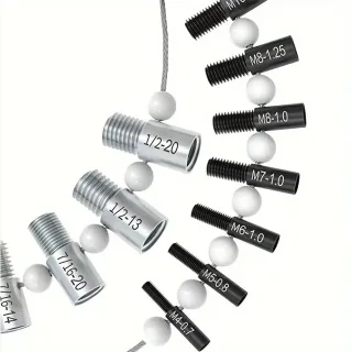 Nut & Bolt Thread Checker Inch & Metric 26 Male/Female Gauges Stainless Steel 14 Inch & 12 Metric Thread Checker