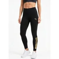 PUMA Leggings ESS LOGO LAB METALLIC LEGGINGS aus Baumwollmischung, sportlicher Stil, schmale Passform