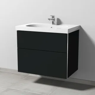 Sanipa 3way Waschtischunterbau zu Geberit Acanto Waschtisch mit 2 Auszügen, Vulkan-Matt BP4171V