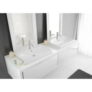 Hoesch Carta Waschbecken 4430.010 50 x 40 cm, ohne Hahnloch und Überlauf, weiß