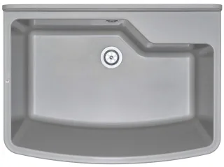 Neuesbad Ausguss 1-Becken Spüle ohne Abtropffläche, Grau, 617x450x296, 2'' mit Zubehör NB1DEZYT310B1