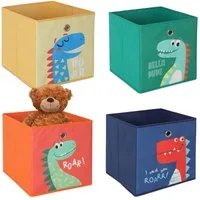 relaxdays Faltbox Kinder Aufbewahrungsboxen im 4er Set, E