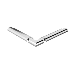 HSK Außenecke, rund ca. 24 × 24 mm, Alu silber-matt, 930007-1 930007-1