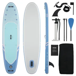 [EU Direct] WaveRite Inflatable Stand Up Paddle Board 335*82*15cm400lbs Capacity 12-15 PSI SUP with Pump Paddle Leash