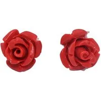 Firetti Paar Ohrstecker Schmuck Geschenk Silber 925 Ohrschmuck Edelstein Koralle, Made in Germany - mit Koralle