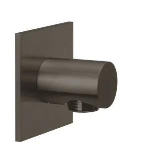 Herzbach spa ix pvd Brauseanschlussbogen rund rosette 70 eckig black, Black Steel, 21.995100.2.40 21.995100.2.40