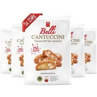 Belli Cantuccini Kekse Belli Cantuccini Toscani IGP alle mandorle (5x 250g) Mandelgebäck, 5 x 250 g, (Vorteilspaket, traditionelles italienisches Gebäck)