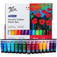 Mont Marte Acrylfarbe Künstler-Set, wählbar aus 18 x, 24 x, 36 x oder 48 x in je 36 ml Tuben, wasserbasiert, ideal für Leinwand, Holz, Stein & kreative Projekte