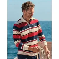 Hajo Rugbyshirt Rugbyshirt mit garngefärbtem Streifenmix allover in stay fresh-Qualitä