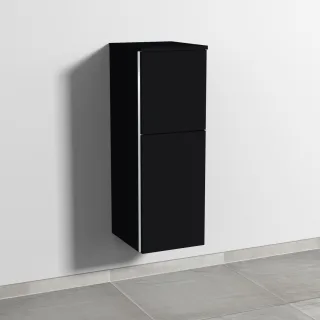 Sanipa 3way Mittelschrank mit 1 Tür und 1 Auszug, Schwarz-Matt, BS12508 BS12508