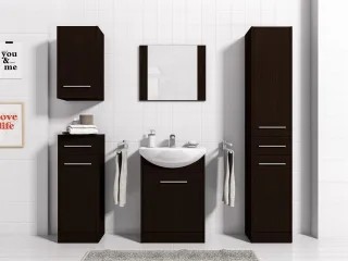 Badmöbel Set 6-Tlg Wenge matt SEVILLA L inkl.Waschtisch