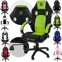 ELITE Gaming Gaming-Stuhl Exodus Gaming Stuhl inkl. XXL Sitzfläche bis 150 kg belastbar (ergonomischer Gamingstuhl mit Höhenverstellung, Schreibtischstuhl, ergonomischer Bürostuhl, Computerstuhl, Gaming Chair, 1 St), verstellbare Sitzhöhe