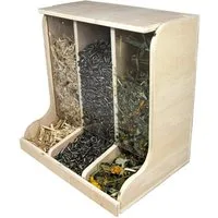 ELMATO Futterspender Elmato 10474 Futterstation Futterstelle 3-fach Silo, 20x15x17cm