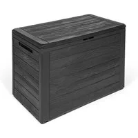 Kreher Kissenbox 'Wood' in Holz Optik, Anthrazit (Größe wählbar), Holzoptik