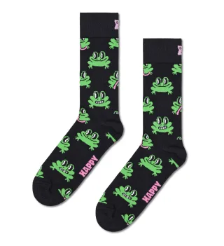 happy socks - Frog Sock Schwarz - Gr. - 38