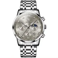 OLEVS Quarzuhr Herren Olevs Chronograph Uhr Tag & Nacht Anzeige, Edelstahl, Grau