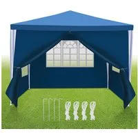 Clanmacy Pavillonseitenteil Pavillon Partyzelt mit 3 Seitenteilen, wasserdicht, 3x3m