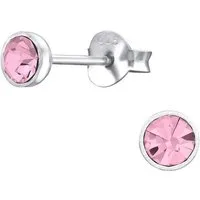 ALEXANDER YORK Paar Ohrstecker SILBER KRISTALL 4 mm I light rose, 2-tlg., 925 Sterling Silber