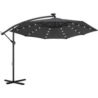 FIVMEN Sonnenschirm Sonnenschirme mit LED Solarbetriebene höhenverstellbarer Schirm, Balkonschirm Gartenschirm UV Schutz mit Solar LED