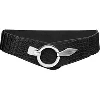 Caspar Taillengürtel GU300-C elastischer breiter Damen Stretch Gürtel mit Croco Muster