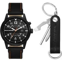Skechers Quarzuhr SETS SR8505, (Set, 2-tlg., mit Multifunktionsschlüsselanhänger), Armbanduhr, Herrenuhr, Ideal auch als Geschenk, analog, Tag