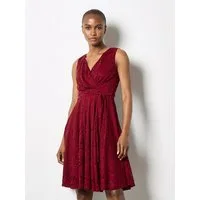 Apricot Midikleid Skaterkleid (mit Bindband) aus Spitze