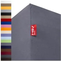 r-up Spannbettlaken Beste 90x200 bis 220x240cm erhältlich! 230 g/m², Baumwolle, Gummizug: fest eingenähtes dauerelastisches Rundumgummi, (1 Stück), (90x200-100x220, 15-35cm Matratzenhöhe, grau)