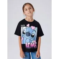 Name It Kurzarmshirt NKFFORA STITCH SS NREG TOP BOX NOOS WDI Baumwollmischung, Druck, Kurzarm