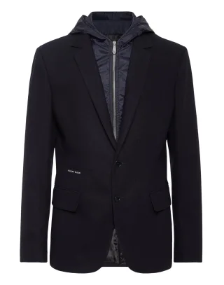 Blazer mit Kapuze aus wasserabweisender Wolle
