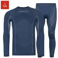 SNOCKS Thermounterhemd Thermounterwäsche mit Daumenloch für Herren (1-St) perfekt für Wintersportaktivitäten, atmungsaktiv und wärmeisolierend