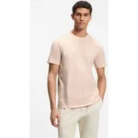 BOSS GREEN Rundhalsshirt Tee Regular Fit Stretch Jersey Cotton, Logo on Chest, Rundhals