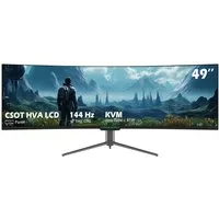 TITAN ARMY C49SHC CSOT HVA Curved-Gaming-Monitor (3840x1080 px, HD, 1 ms Reaktionszeit, 144 Hz, CSOT HVA Fast LCD, 1800R, Smart PlP/PBp Split Screen, 32:9, 144Hz,DFHD 3840x1080)