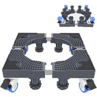 SURFOU Waschmaschinenuntergestell Waschmaschine Sockel Untergestell mit 8 Füßen+4 Räder mit Roller, Verstellbare Waschmaschinensockel mit Rutschfester Stoßdämpfungs