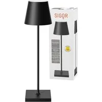 SIGOR LED Tischleuchte Akku-Tischleuchte, Dimmbar, LED fest integriert, Warmweiß