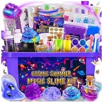 Wootoy Kreativset Experimentierkasten Schleim Bastelset Galaxy Einhorn DIY Slime Kit, (mit Glitzer Perlen und Zubehör zum Kreativen Gestalten, 1-tlg., Schleim-Bastelset in zwei Themenwelten: Galaxie oder Einhorn), Fördert Kreativität Feinmotorik und 