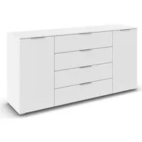 OTTO home Kombikommode Kommode Sideboard Schubladenkommode Schlafzimmerkommode ASTANA (Breite 160 cm / Höhe 81 cm, mit 4 Einlegeböden), 2-türig, 4 geräumige Schubladen, Kantengriff Alufarben MADE IN GERMANY
